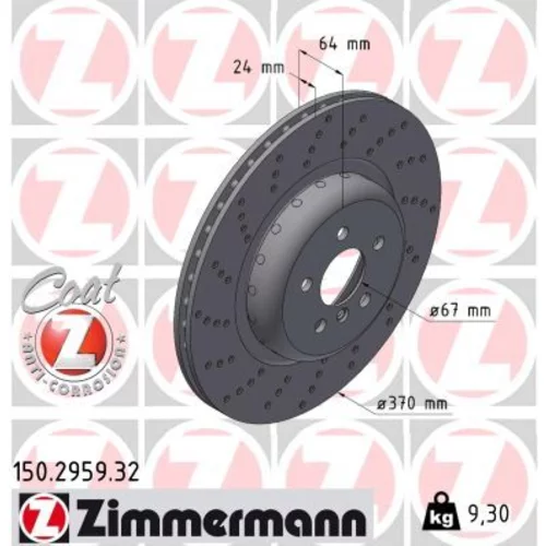 Brzdový kotúč ZIMMERMANN 150.2959.32