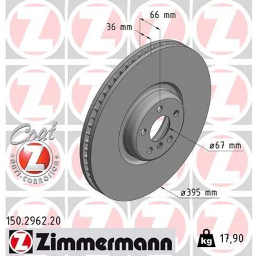 Brzdový kotúč ZIMMERMANN 150.2962.20