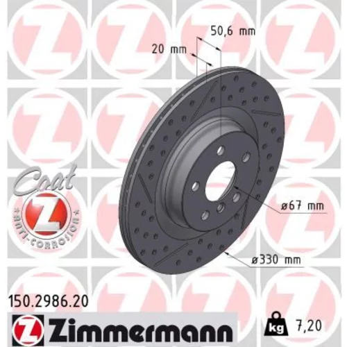 Brzdový kotúč ZIMMERMANN 150.2986.20