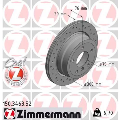 Brzdový kotúč ZIMMERMANN 150.3463.52