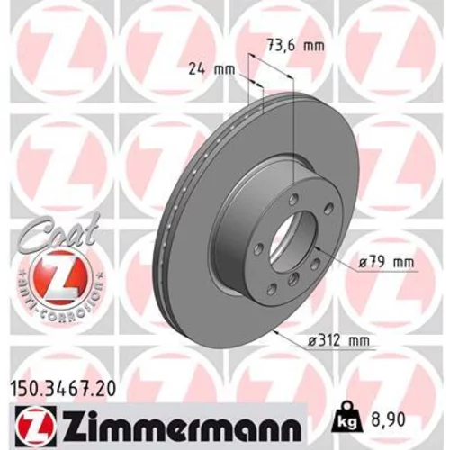 Brzdový kotúč ZIMMERMANN 150.3467.20