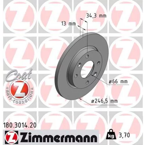 Brzdový kotúč ZIMMERMANN 180.3014.20