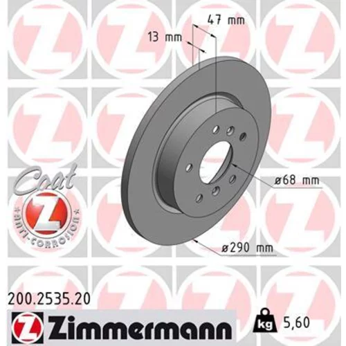 Brzdový kotúč ZIMMERMANN 200.2535.20