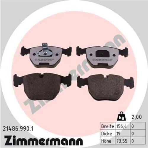 Sada brzdových platničiek kotúčovej brzdy ZIMMERMANN 21486.990.1