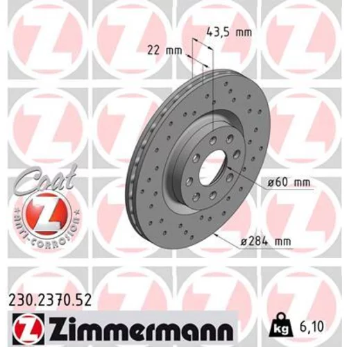 Brzdový kotúč ZIMMERMANN 230.2370.52