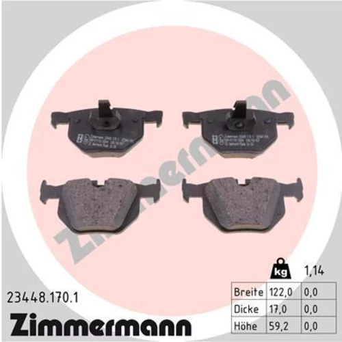 Sada brzdových platničiek kotúčovej brzdy ZIMMERMANN 23448.170.1