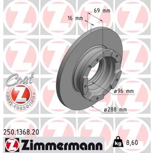 Brzdový kotúč ZIMMERMANN 250.1368.20