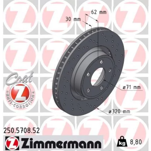 Brzdový kotúč ZIMMERMANN 250.5708.52