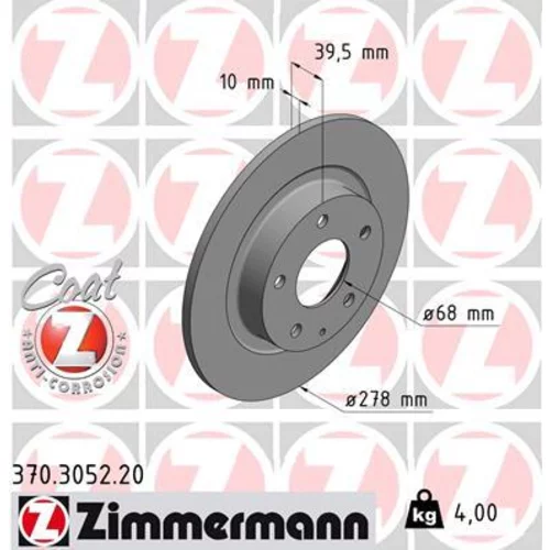 Brzdový kotúč ZIMMERMANN 370.3052.20