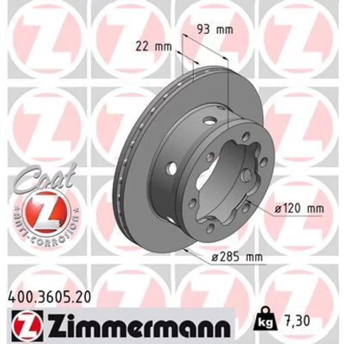 Brzdový kotúč ZIMMERMANN 400.3605.20