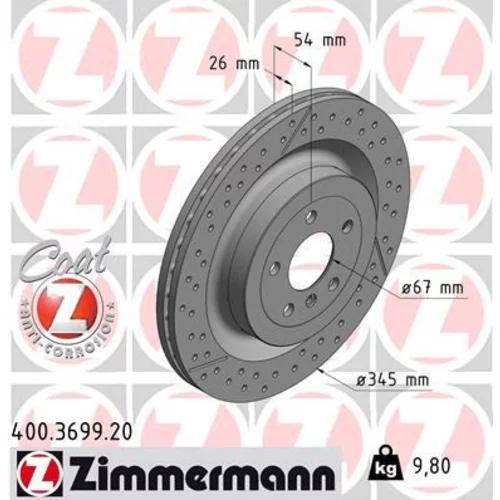 Brzdový kotúč ZIMMERMANN 400.3699.20