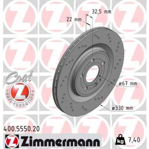 Brzdový kotúč ZIMMERMANN 400.5550.20