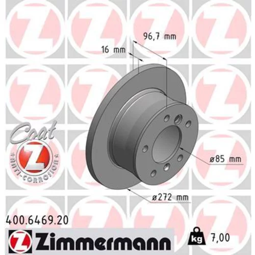 Brzdový kotúč ZIMMERMANN 400.6469.20