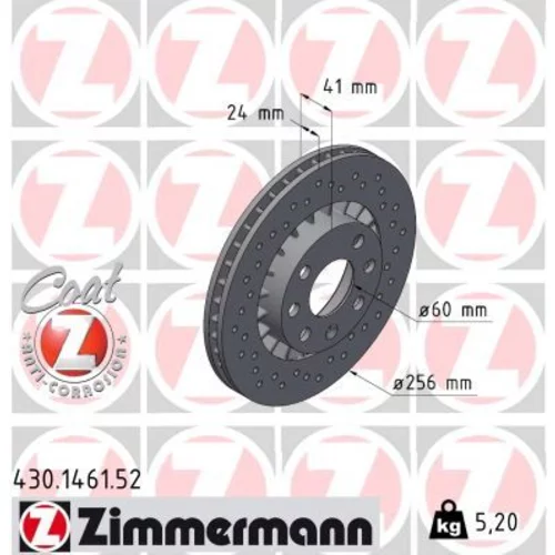 Brzdový kotúč ZIMMERMANN 430.1461.52