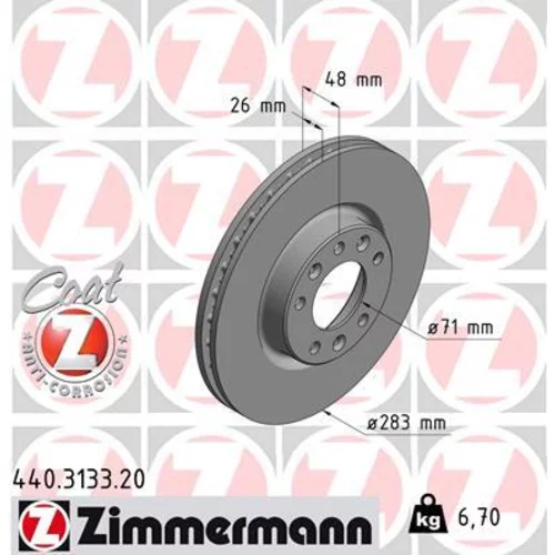 Brzdový kotúč ZIMMERMANN 440.3133.20