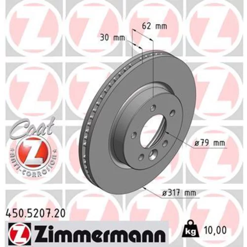 Brzdový kotúč ZIMMERMANN 450.5207.20