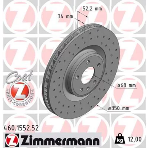 Brzdový kotúč ZIMMERMANN 460.1553.52