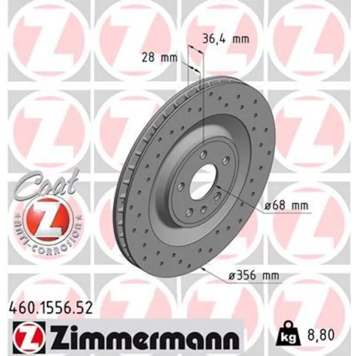 Brzdový kotúč ZIMMERMANN 460.1556.52