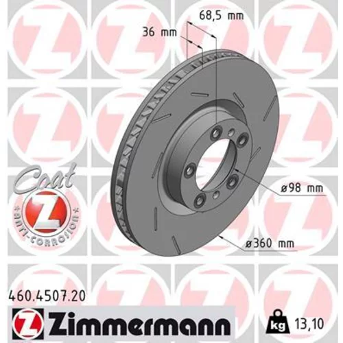 Brzdový kotúč ZIMMERMANN 460.4507.20