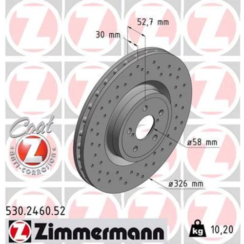 Brzdový kotúč ZIMMERMANN 530.2460.52