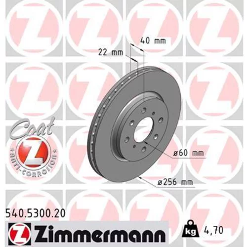 Brzdový kotúč ZIMMERMANN 540.5300.20