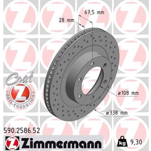 Brzdový kotúč ZIMMERMANN 590.2586.52