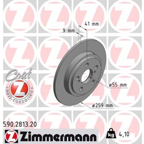 Brzdový kotúč ZIMMERMANN 590.2813.20