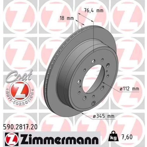 Brzdový kotúč ZIMMERMANN 590.2817.20