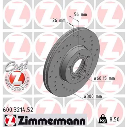 Brzdový kotúč ZIMMERMANN 600.3214.52