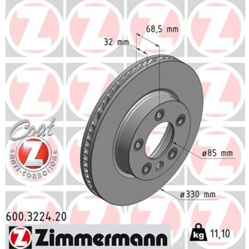 Brzdový kotúč ZIMMERMANN 600.3224.20