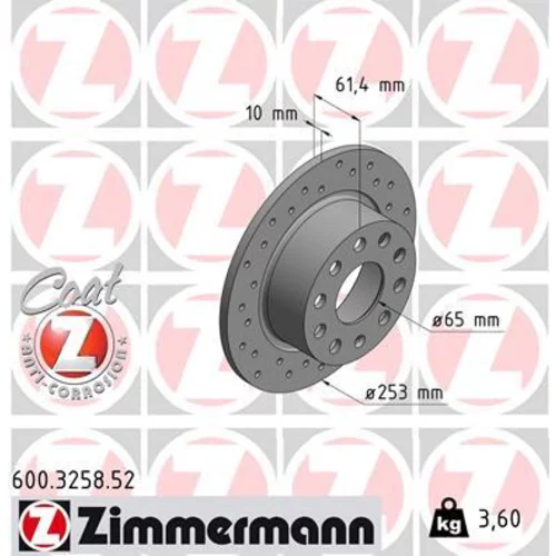 Brzdový kotúč ZIMMERMANN 600.3258.52