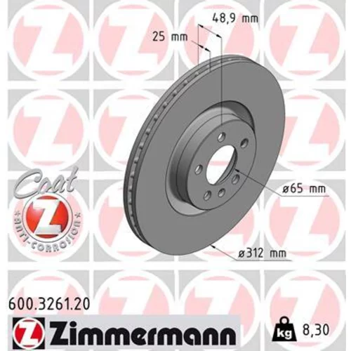 Brzdový kotúč ZIMMERMANN 600.3261.20