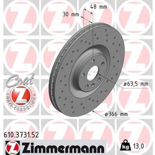 Brzdový kotúč ZIMMERMANN 610.3731.52