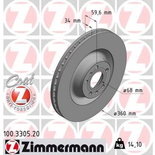 Brzdový kotúč ZIMMERMANN 100.3305.20