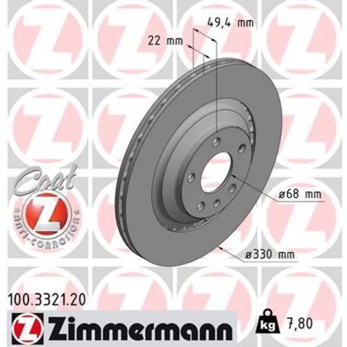 Brzdový kotúč ZIMMERMANN 100.3321.20