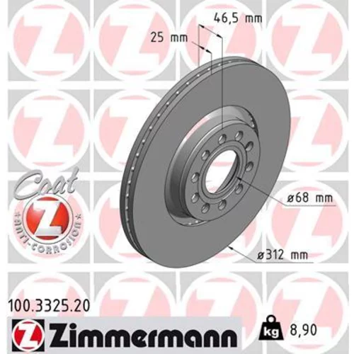 Brzdový kotúč ZIMMERMANN 100.3325.20