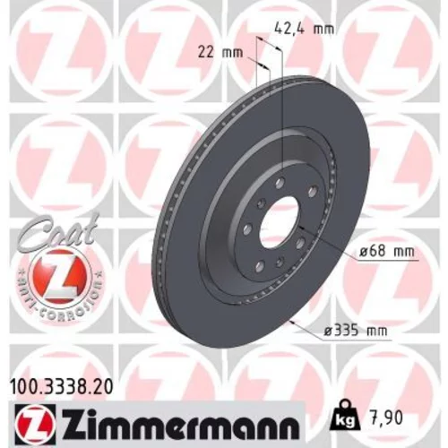 Brzdový kotúč ZIMMERMANN 100.3338.20