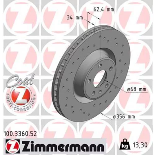 Brzdový kotúč ZIMMERMANN 100.3360.52