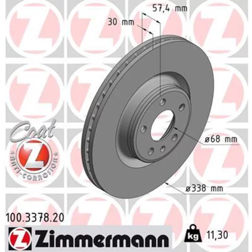 Brzdový kotúč ZIMMERMANN 100.3378.20