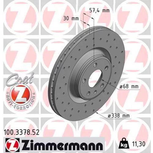 Brzdový kotúč ZIMMERMANN 100.3378.52