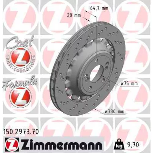 Brzdový kotúč ZIMMERMANN 150.2973.70