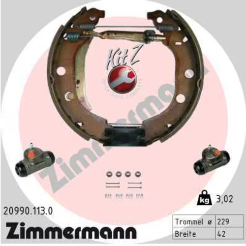 Sada brzdových čeľustí ZIMMERMANN 20990.113.0