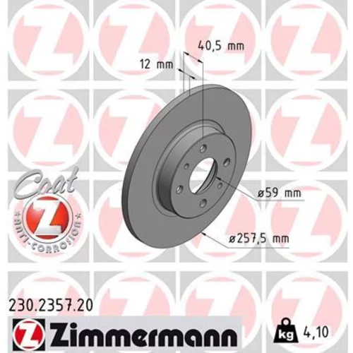 Brzdový kotúč ZIMMERMANN 230.2357.20