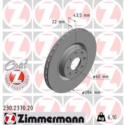 Brzdový kotúč ZIMMERMANN 230.2370.20