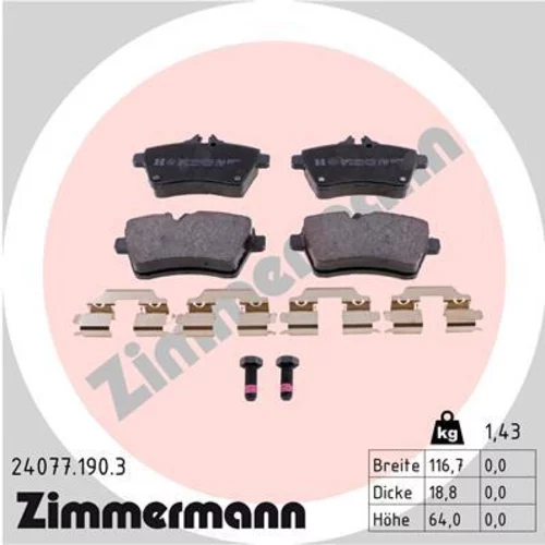 Sada brzdových platničiek kotúčovej brzdy ZIMMERMANN 24077.190.3