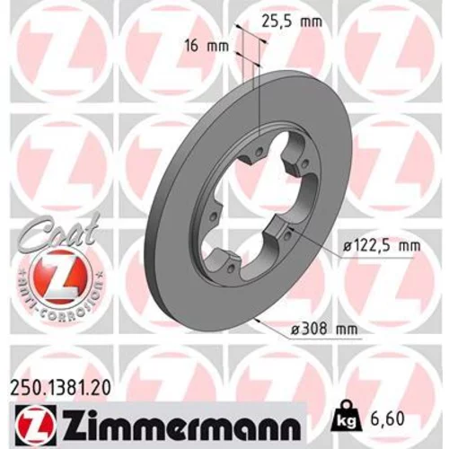 Brzdový kotúč ZIMMERMANN 250.1381.20