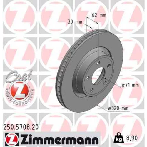 Brzdový kotúč ZIMMERMANN 250.5708.20