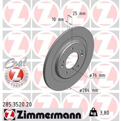 Brzdový kotúč ZIMMERMANN 285.3520.20