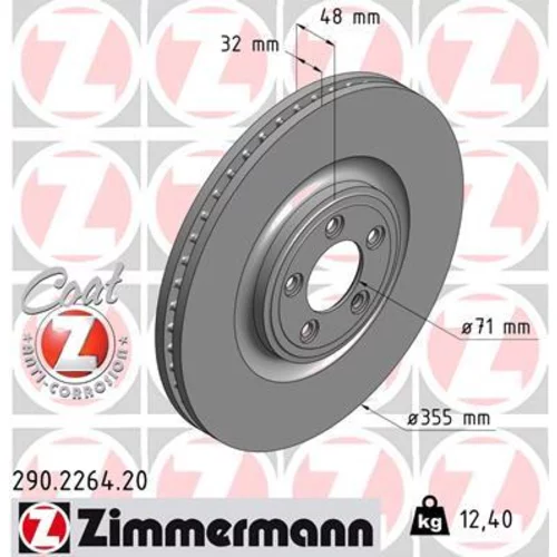 Brzdový kotúč ZIMMERMANN 290.2264.20