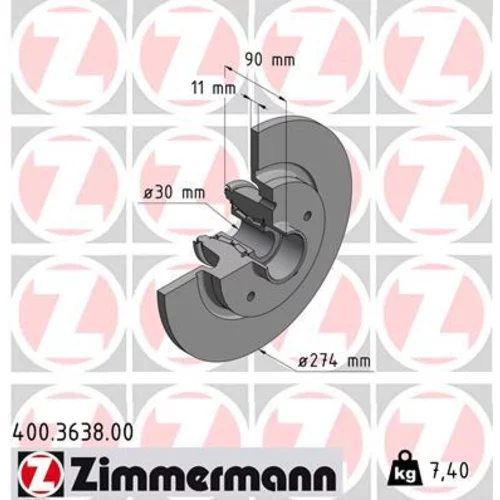 Brzdový kotúč ZIMMERMANN 400.3638.00